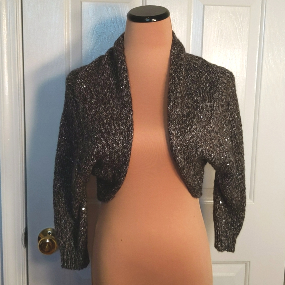 American Rag Sequin Embellished Bolero Top Euc